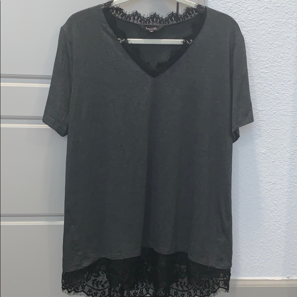 Lace v-neck